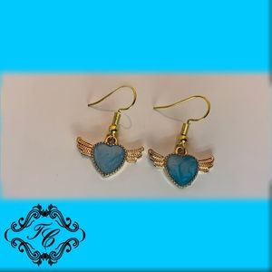 Flying heart earrings